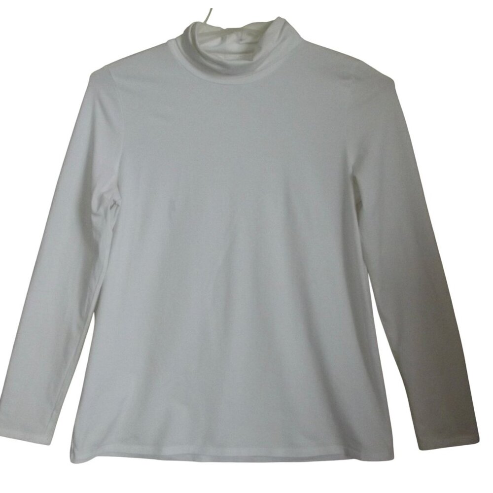 J. Jill Pure Jill Turtleneck Shirt Womens Size Small White Relaxed